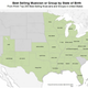 Illustration for article titled UPDATED: Behold, an updated chart of the best-selling musician from each state